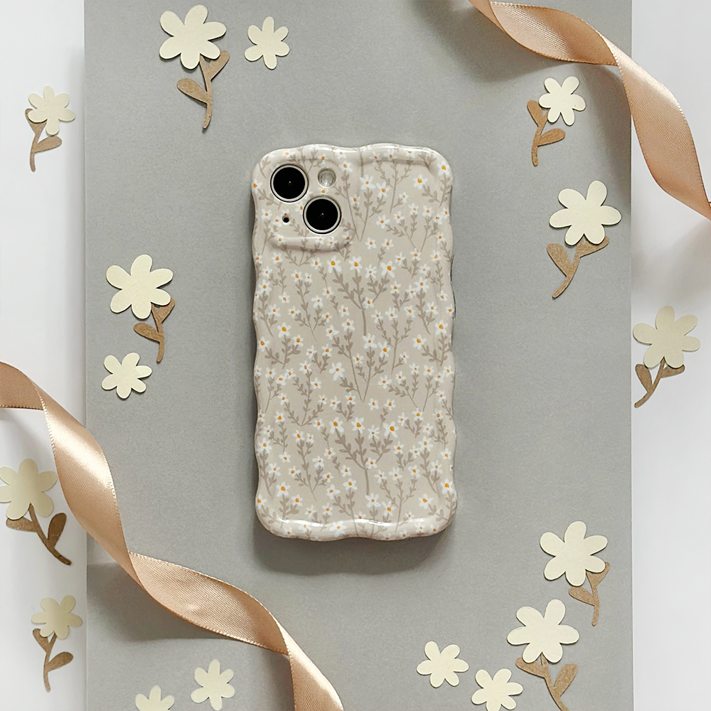 Wavy Phone Case - Nude Flowers