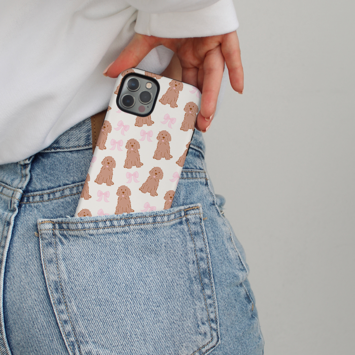 Bows & Besties Tough Phone Case - Goldendoodle