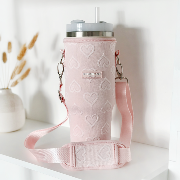 Tumbler Carry Case - Baby Pink Heart