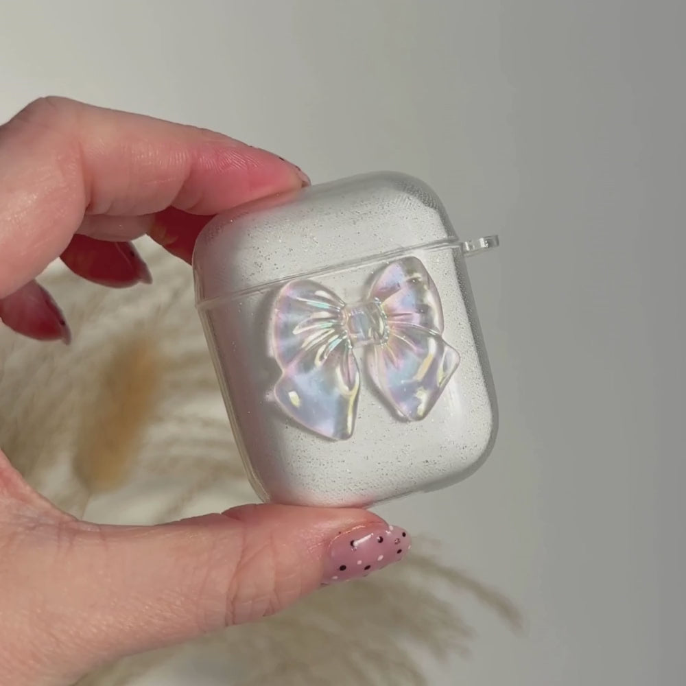 Glitter Bow Airpods Case