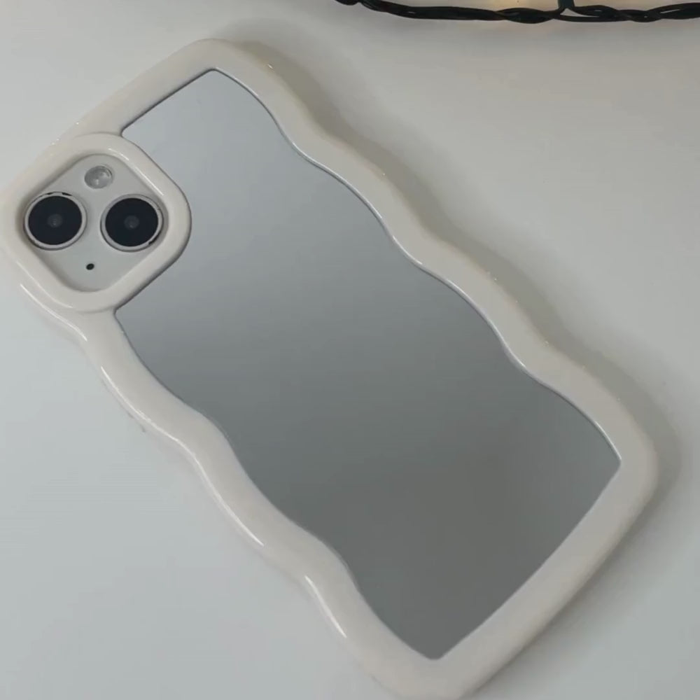 Curvy Mirror Phone Case - Cream