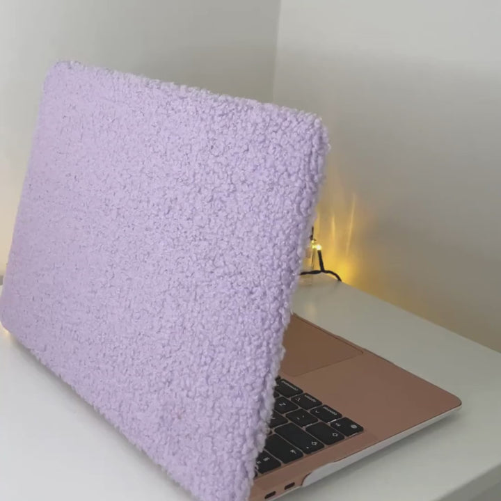 Cosy Teddy MacBook Case - Lilac