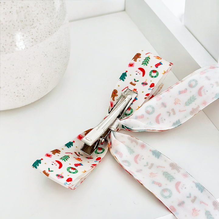 Ribbon Bow Clip - Christmas Party