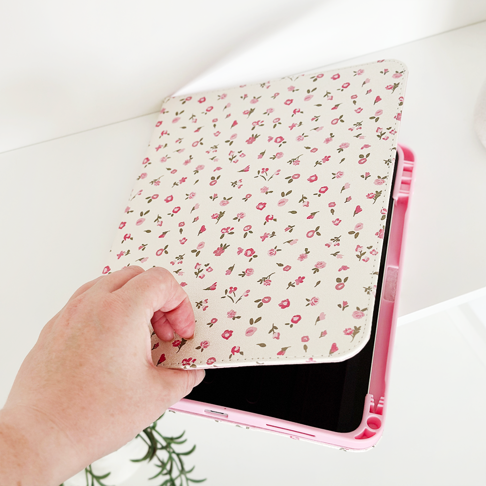 Pink Watercolour Flowers iPad Case – Coconut Lane