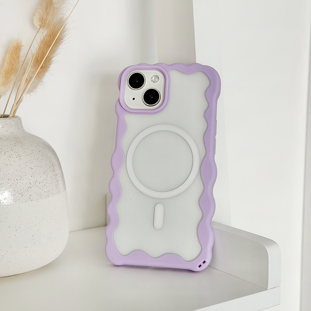 Wavy MAGSAFE® Clear Phone Case - Lilac