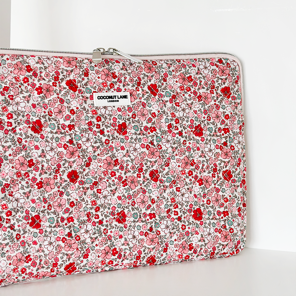 Quilted Christmas Flowers Laptop Sleeve