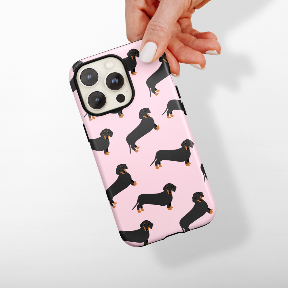 Tough Phone Case Pink Dachshund iPhone Cases Coconut Lane
