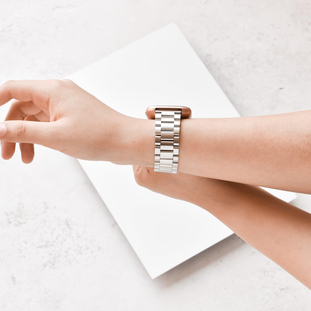 Fitbit Strap Stainless Steel Silver Fitbit Bands Coconut Lane