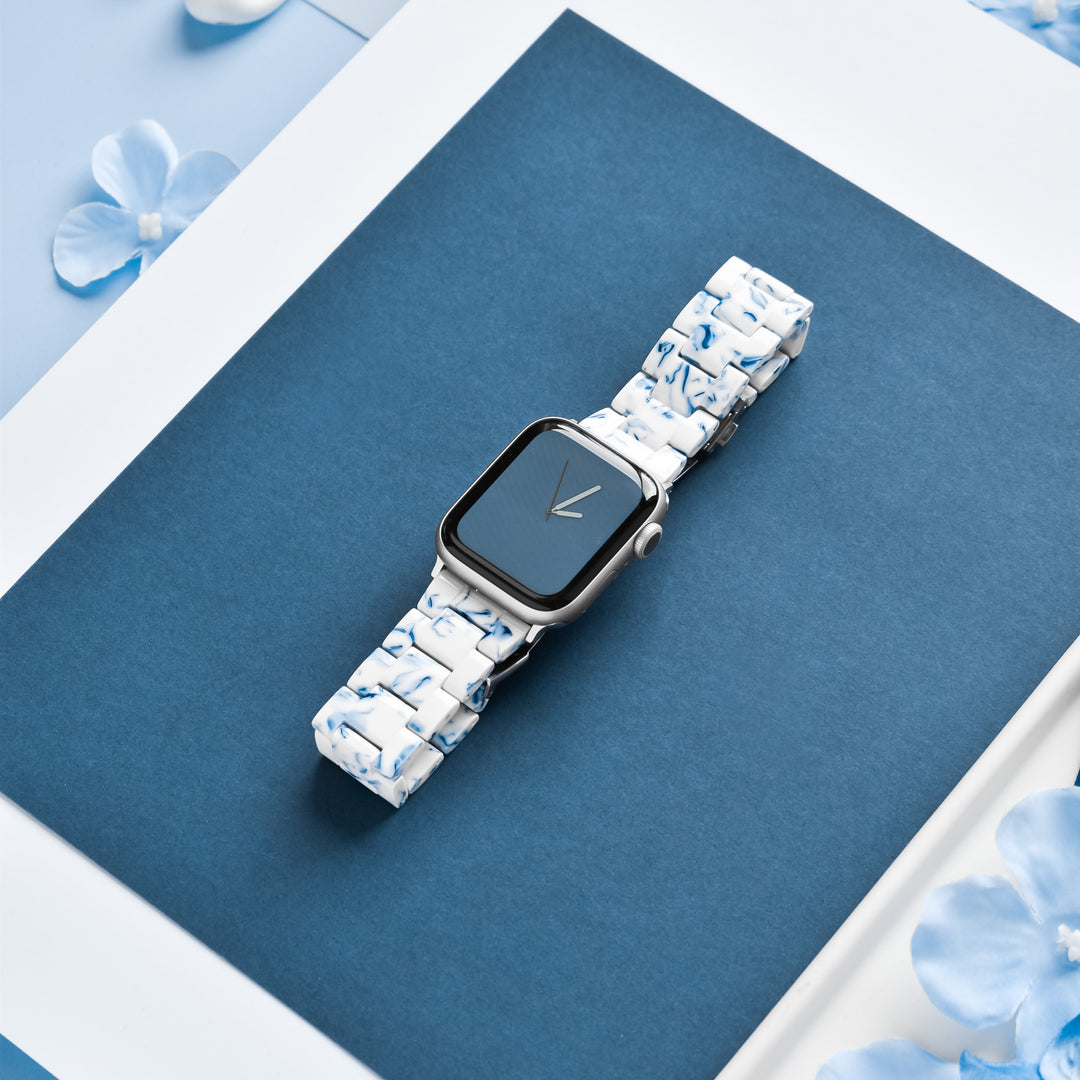 Luxe Blue & White Apple Watch Strap