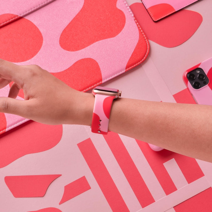 Abstract Pink & Red Apple Watch Strap