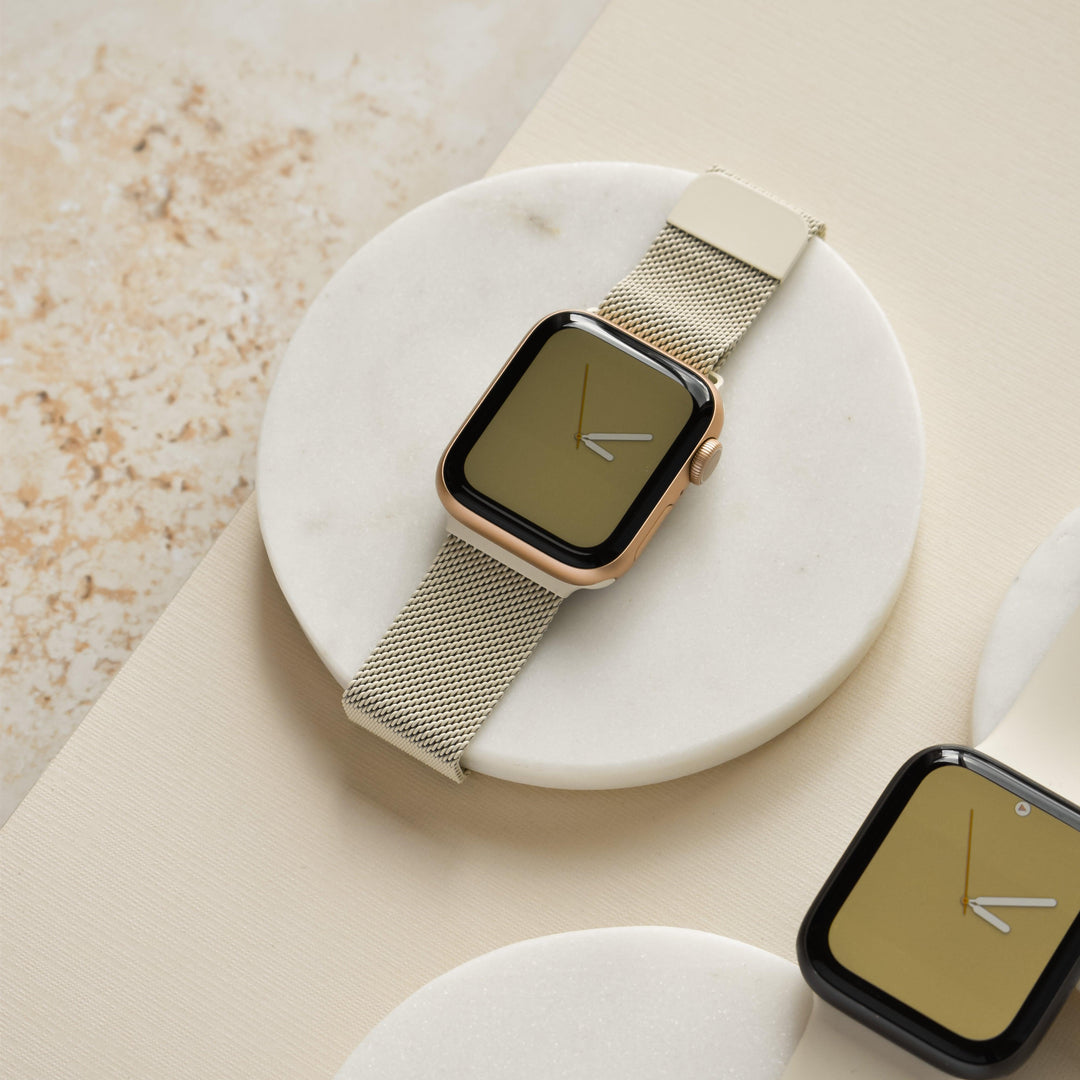 Magnetic Chain Apple Watch Strap Almond White Watch Bands