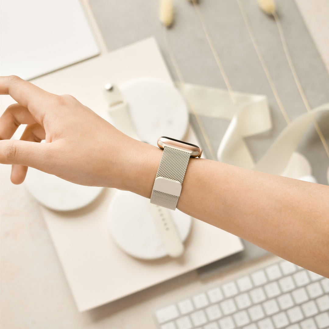 Magnetic Chain Apple Watch Strap Almond White Watch Bands