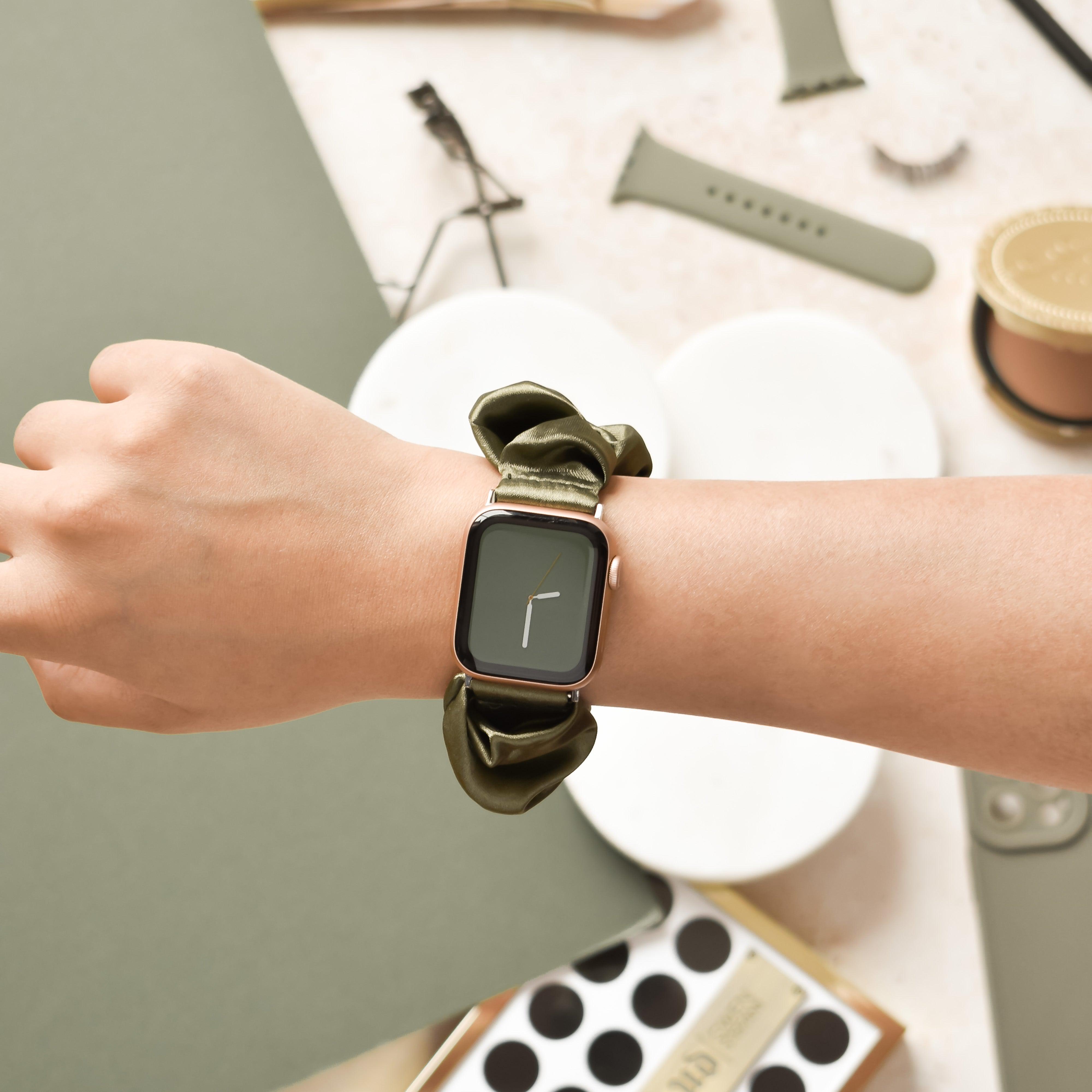 How to put a scrunchie best sale on an apple watch band