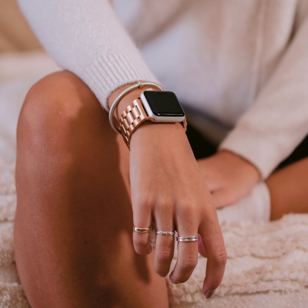 Stainless Steel Apple Watch Strap Rose Gold Watch Bands