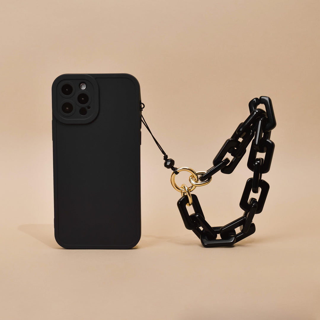 Chunky Chain Phone Strap Black Phone Charm Coconut Lane