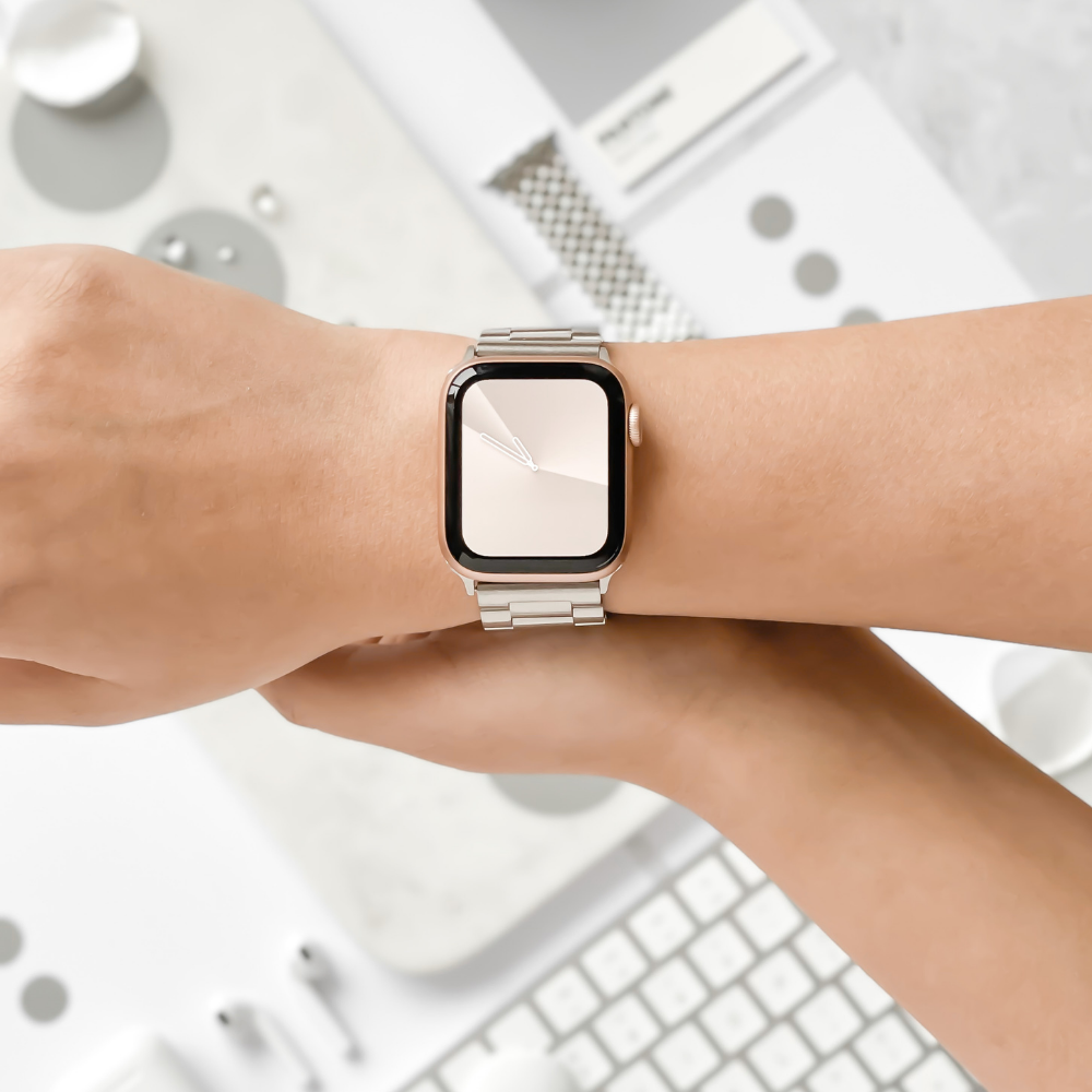 Stainless Steel Apple Watch Strap Silver Watch Bands Coconut