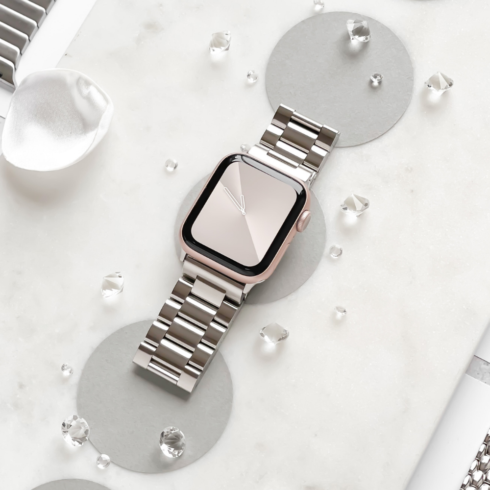 Stainless Steel Apple Watch Strap Silver Watch Bands Coconut