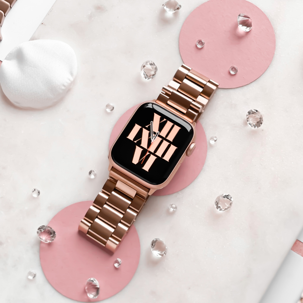 Stainless Steel Apple Watch Strap Rose Gold