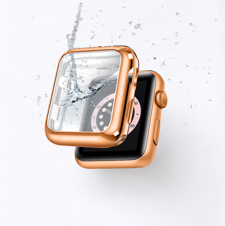 2-in-1 Metallic Apple Watch Case & Built-In Screen Protector - Rose Gold