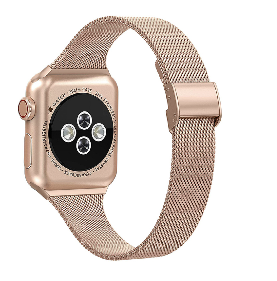 Milanese Rose Gold Apple Watch Strap Coconut Lane